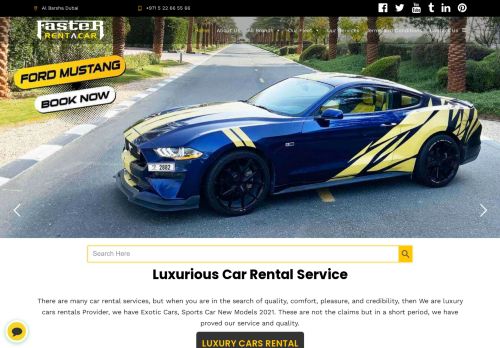 لقطة شاشة لموقع Faster Rent a Car Dubai | Cheap, Luxury, Exotic, & Sports Cars | Luxury Car Rental Service
بتاريخ 10/02/2021
بواسطة دليل مواقع روكيني